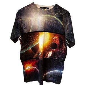 Kayden K Tee Men’s Short Sleeve Graphic Space T-shirt- Size Large
